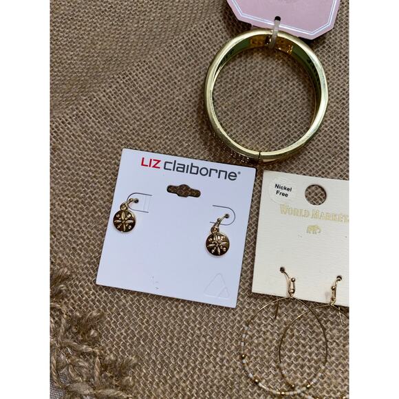 NWT 5 Piece Mixed Name Brand Jewelry Lot Ring Earrings Bracelets - Picture 7 of 10